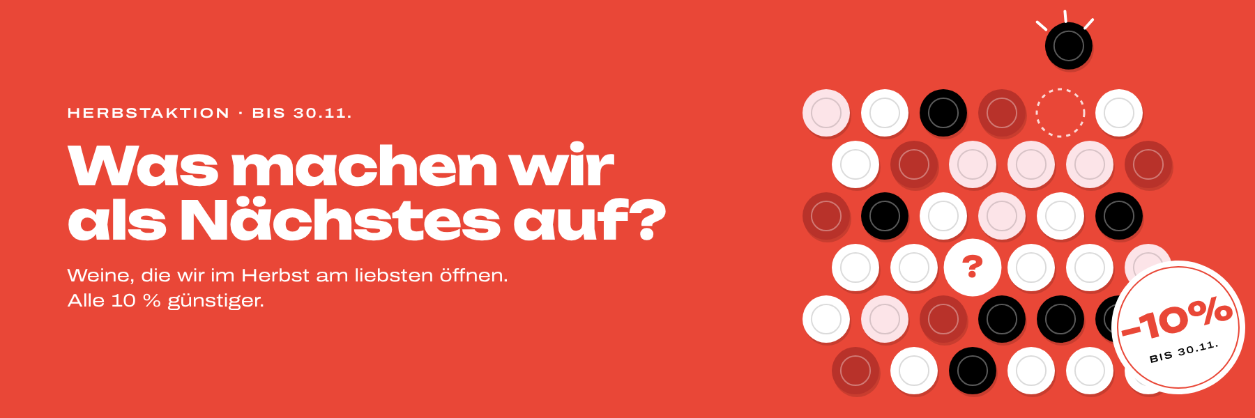 Herbstaktion: Herbstweine 10 % günstiger bis 30.11.